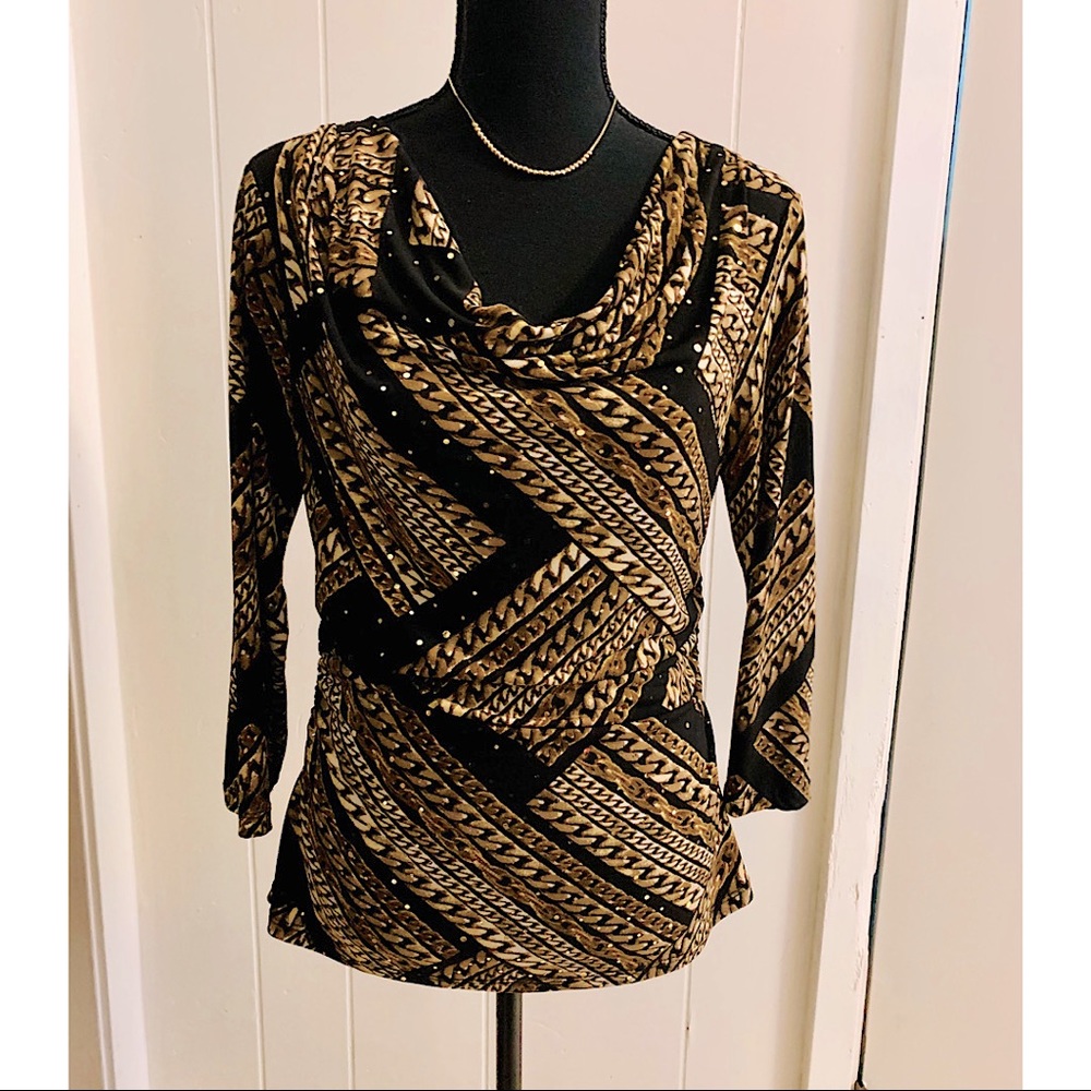 Style & Co. Embellished Geometric Top